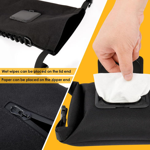 Janoiuc Baby Wipes Dispenser, Portable Wet Wipes Pouches Dispenser, Canvas Refillable Wipe Holder, Keeps Wipes Fresh
