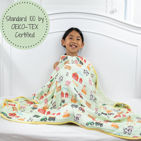 100% 6 47"x 47" LollyBanks Muslin Baby Blanket Cotton, Muslin Quilt Lightweight, Layers Soft Blanket Neutral, Toddler