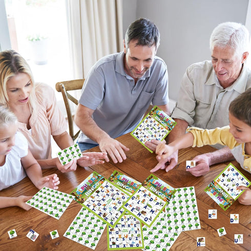Animal Bingo Game for Toddlers and Adults, 24 Players Animal Bingo Cards, Jungle Safari Party Game for Family