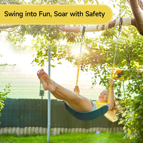 DECORLIFE Swing Seat for Swing Set, Replacement Kit with Tree Swing Straps, Supports 330lb, Green