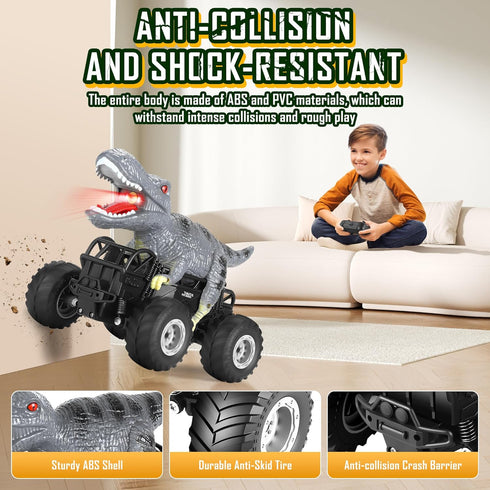 2.4GHz 1:18 98FT 8KM/H 2-Rechargeable 4-7, 6+ Remote Control Car, RC Cars with Light, Battery, All Terrain Monster