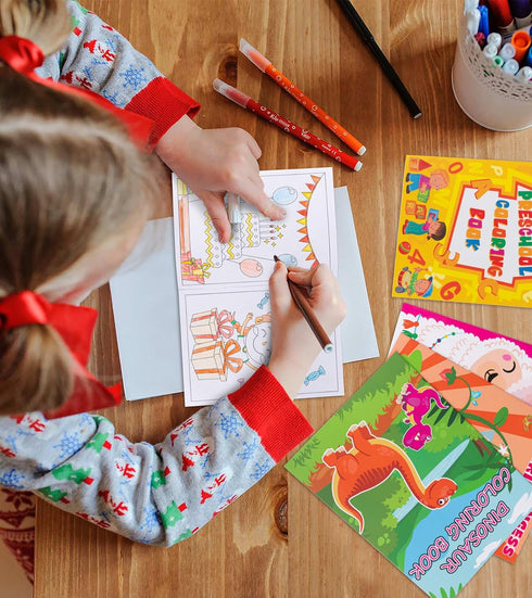 28Pcs Small Coloring Books for Kids Bulk: Holiday Mini Stockings Stuffers Goodie Bags Fillers for Christmas, Back
