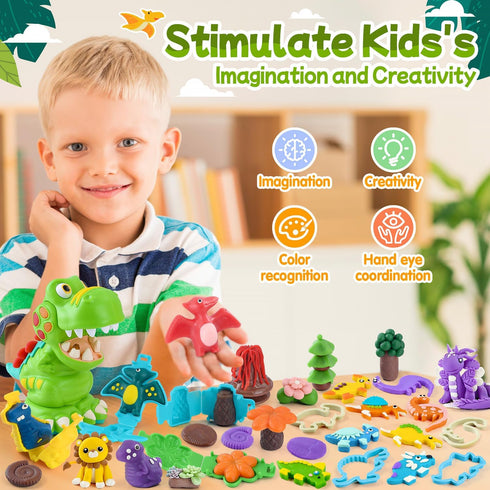 Sets 4-8 Set, 15 Set 2 oz Cans/6 PLAY Dinosaur Clay for Ages Kids - Color Dough Toys with Dentist Play Dough Tool
