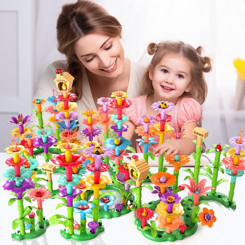 Garbo Star 3 4 5 3-5 Flower Garden Building Toys for Girls, Educational Activity Preschool Birthday Gifts for Year Old