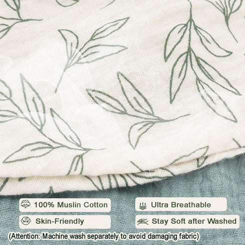 lethooly 2-Pack 22.5"x18" Nursing Pillow Cover - Muslin Cotton Removable Covers for Breastfeeding Pillows, Ultra-Soft