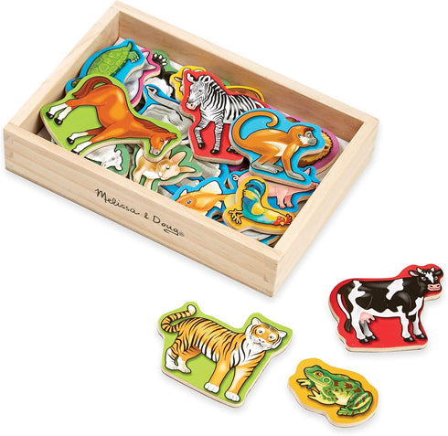 Melissa & Doug 20 Wooden Animal Magnets in a Box - FSC Certified