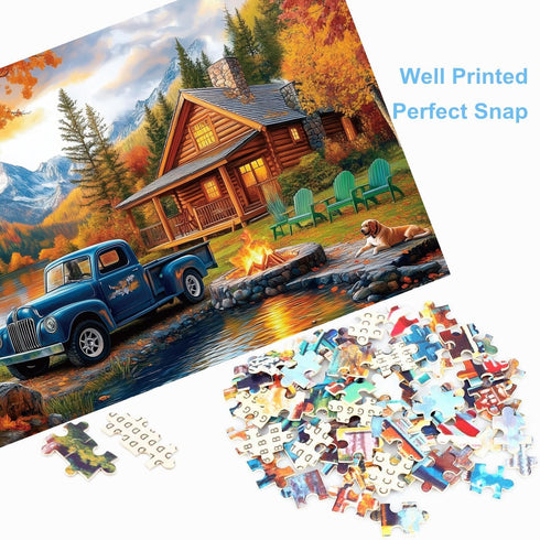 Anguis 500 20.5 15 Inch 500 500 Piece Puzzles for Adults Blue Pickup & Cottage x Piece Jigsaw Puzzles for Adults