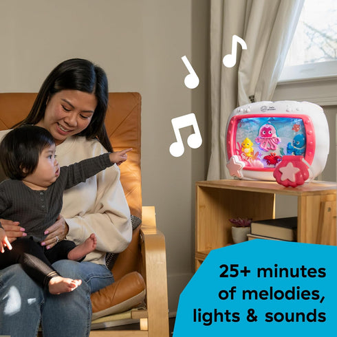 Pink Sea Dreams Soother: Musical Crib Toy & Sound Machine for Newborns