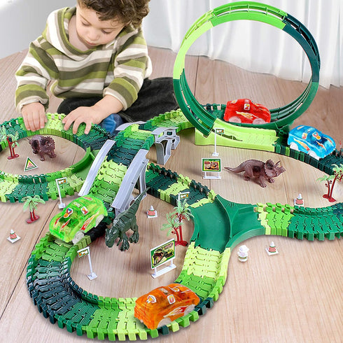 4pcs Tracks Cars Replacement - Light Up Magic Cars for Tracks Compatible with Glow in the Dark Toy Cars