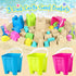 Beach Toys for Toddlers, Sand Castle Toys with 3 Sand Bucket, 4 Sand Shovels, Mesh Bag & Sand Molds Travel Sand Toys for Beach Sandbox Toys for Toddlers Kids Baby Boys Girls Age 3-10