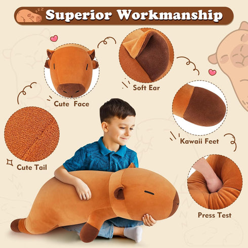 30'' Giant Capybara Plush Stuffed Animal- Capybara Plush Pillow Plushies, Large Sleeping Capybara Plush Toy, Cute