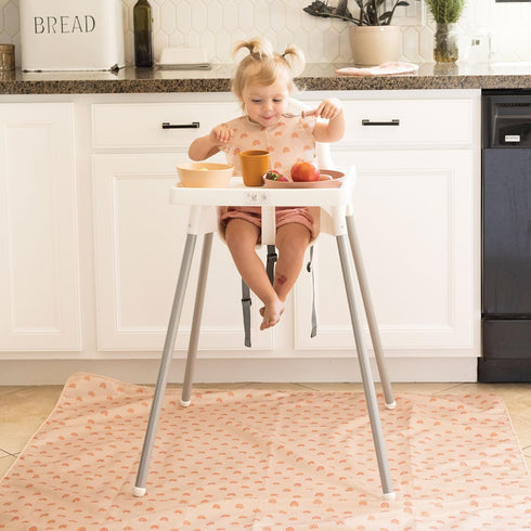 51" 51" Tiny Twinkle Splat Mat for Under High Chair or Table | x Waterproof & Mess-Proof High Chair Mat for Baby