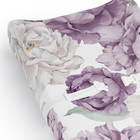 Sweet Jojo Designs Lavender Purple Boho Shabby Chic Floral Girl Baby Changing Pad Cover Sheet Infant Newborn Diaper