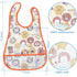 24 6 36 Jeyiour Pcs Baby Waterproof Bibs with Food Catcher Adjustable Snaps Plastic Feeding Bibs for Toddlers