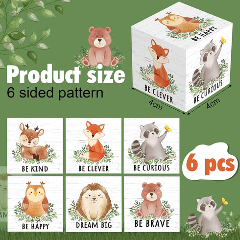 Vertintong 6 1.6 Inch Pcs Inspirational Woodland Nursery Decor Animals Wall Decor Stuff Wooden Forest Animals Bear