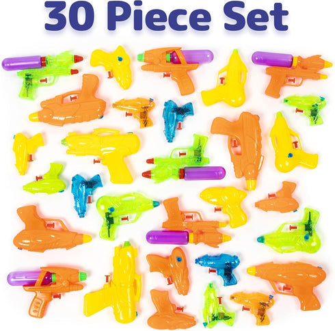 Prextex Water Guns for Kids & Adults, 30pk - Powerful Squirt Guns Bulk, Water Blaster Gun/Pistol, Watergun - Pool Play, Water Shooters, Outdoor & Indoor - Combo Set of Water Guns Bulk, Squirt Toy