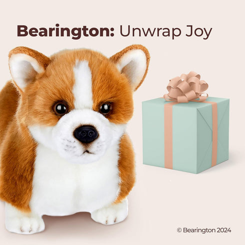 Bearington Dog Stuffed Animal, Realistic Corgi Plush Toy for Kids, 13"