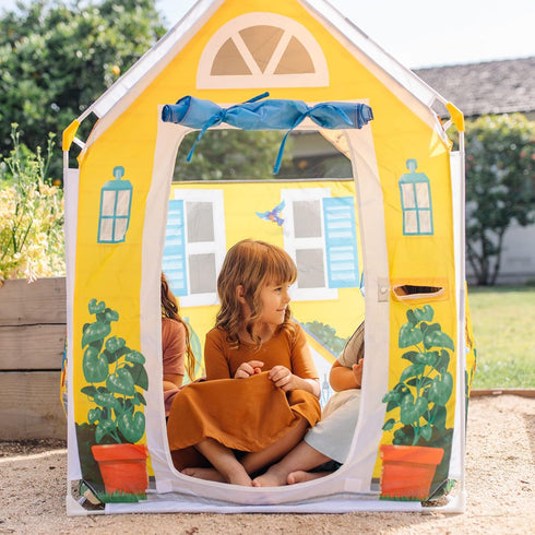 Melissa & Doug Cozy Cottage Fabric Play Tent and Storage Tote - Yellow