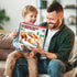 Lehoo Castle Wooden Train Set, Dinosaur Wooden Train Track Set for Toddlers 2-4, Fits Thomas and Brio