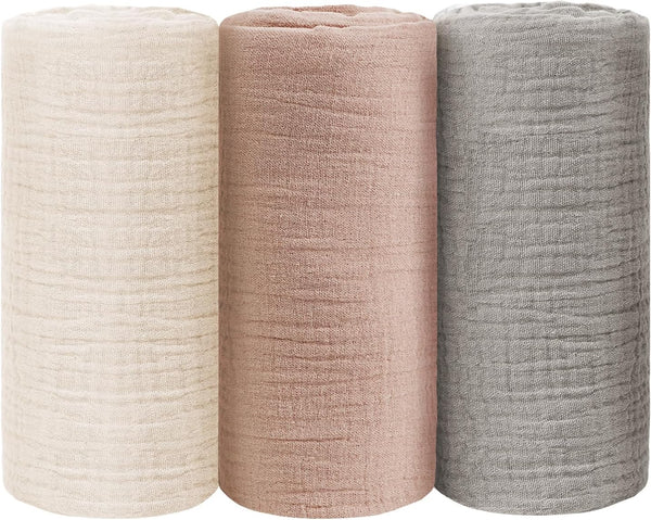 babify Baby Swaddle Blanket Neutral - Lightweight and Breathable Muslin Swaddles for Newborns