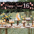 16th Birthday Decorations, Rose Gold Happy Sweet Sixteen Banner Party Supplies for Girl's 16 Year Old