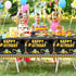 Tatuo Construction Happy Birthday Tablecloth - Dump Truck Plastic Covers for Kid Boy Party (Black)