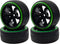 1/10 RC Drift Car Tires 12mm Hex Hub Wheel Rims & Hard Plastic Tyre 6 Spoke Compatible with Traxxas HSP Tamiya Kyosho