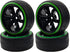 1/10 RC Drift Car Tires 12mm Hex Hub Wheel Rims & Hard Plastic Tyre 6 Spoke Compatible with Traxxas HSP Tamiya Kyosho