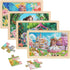 MAX JHQIQU 4 Sets Set 24 3-5, 4-6, 3 4 5 6 of Wooden Puzzles, Each has Pieces, Including Castle Unicorn Princess