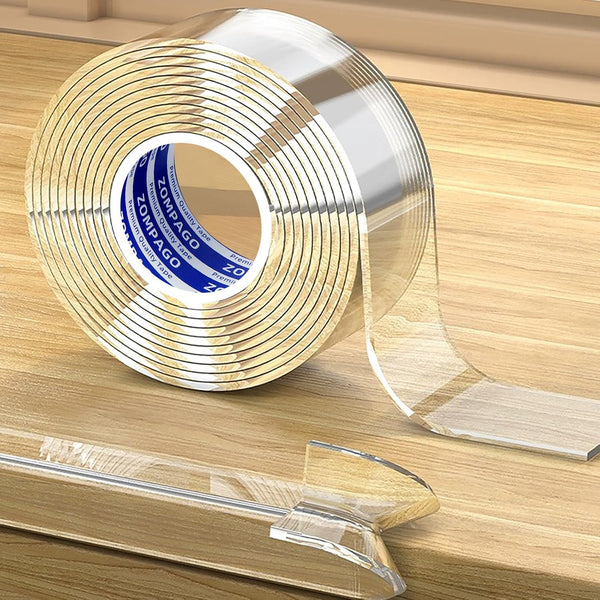 ZOMPAGO Clear Acrylic Edge Protector Tape, 2mm Thick x 2.6in x 13FT,