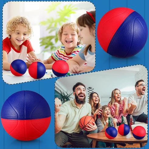 6 Pcs Basketball Stress Balls, 4 Inch Soft Mini Foam Balls for Indoor Outdoor Sport Theme Parties
