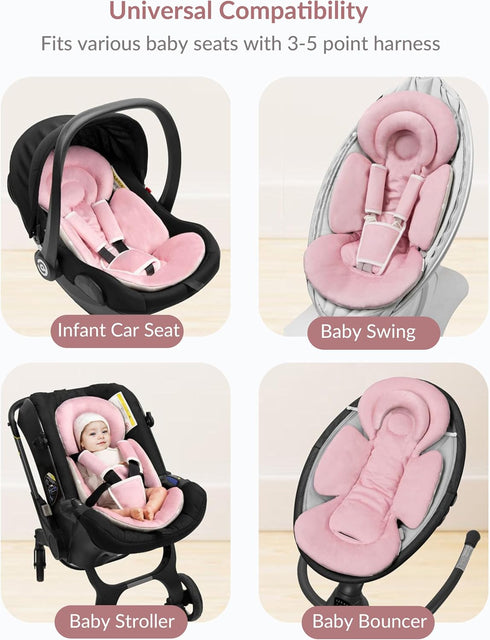 Tinlyfinly Infant Car Seat Insert with Extra Cushion for Preemie to Toddler, Reversible Newborn Carseat Insert for Baby