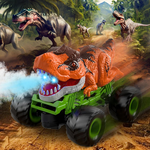 2.4Ghz 3 4 5 6 7 8 Bennol Remote Control Dinosaur Car for Boys Kids, RC Dinosaur Truck Toys for Toddlers, Electric