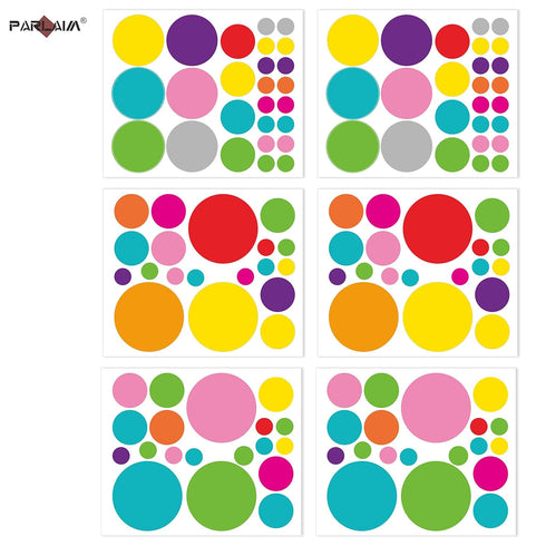 PARLAIM Polka Dot Wall Stickers for Bedroom Living Room - 130 Circles Decals for Kids Boys and Girls