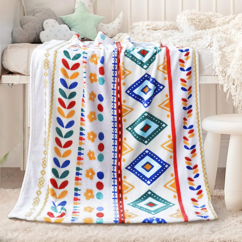 Whale Flotilla Flannel Fleece Swaddle Blanket, Soft Cozy Warm Swaddle Toddler Blanket