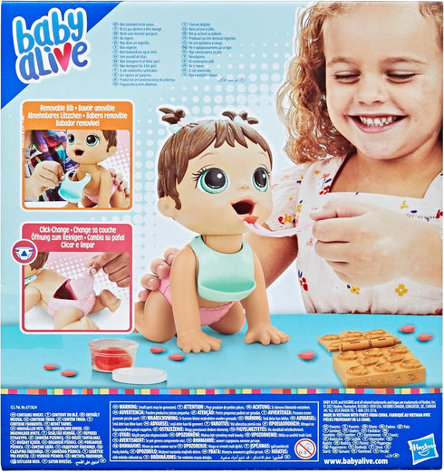 Baby Alive Lil Snacks Doll - Snack-Themed 8-Inch Baby Doll, Eats and Poops, Toy for Kids Ages 3 and Up