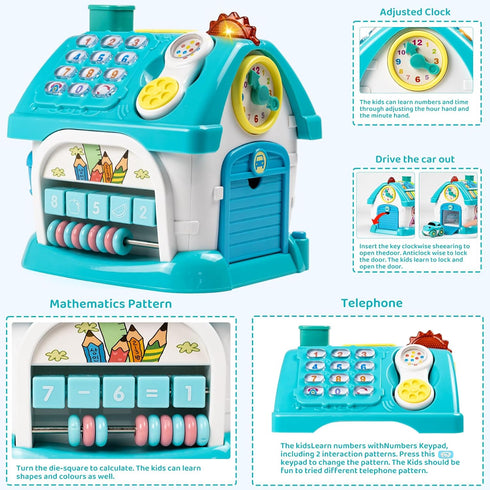 Marstone Baby Toys for 1 2 3 Year Old, 6-in-1 Montessori Toys with Sound/Lights/Music/Clock/Telephone/Car