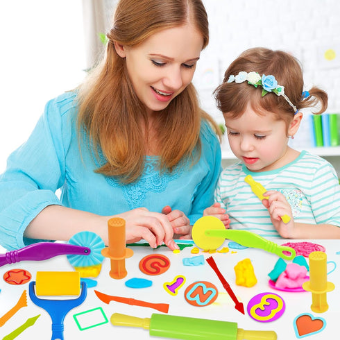 Set, 62 Sets 4-8, LCY WEDSHI Dough Tool Pcs Dough Tools for Kids Ages Dough Accessories Includes Alphabet Numbers