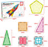 Magnetic Tile Rocket Set 36 Piece Construction Toy, PicassoTiles Magnet Building Block Engineering STEM Learning