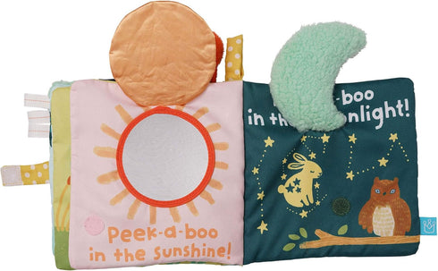 Manhattan Toy Peek-a-Boo Soft Crinkle Book with Tethered Bunny - Baby & Toddler Activity