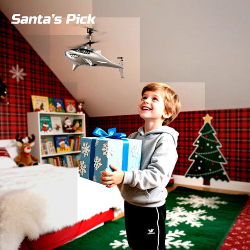 2 24 DEERC Remote Control Helicopter for Kids and Adults, RC Shark Helicopter with Altitude Hold, One Key