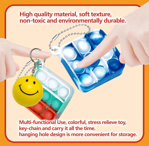 DOPWQAA 100 Pcs Mini Pop Bubble Fidget Toys for Party Favors, Pop Toy Bulk for Party Favor, Classroom Student Prizes