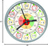 Educational Silent Movement Wall Clock for Teacher's Classrooms and Kid's Bedrooms (Silver/Multicolor Apple)