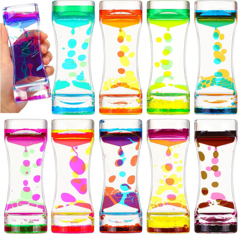 Motionchic 10 Pack Liquid Motion Bubbler Timer for Teens and Adults Calming Fidget
