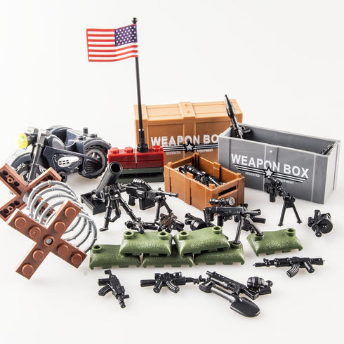 Weapons Pack Military Accessories U.S Weapons in Vietnam War Toy Set, Compatible with Major Brands