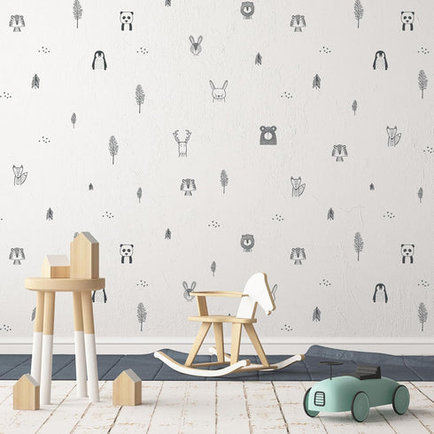 Stylish Animal Wall Stickers - Nursery, Toddler, Kids Jungle Designs, Easy to Apply Baby Wall Stickers