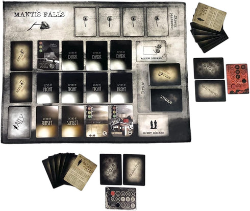 Mantis Falls Board Game - Hidden Traitor Strategy Card Game for 2-3 Players - Ages 14+