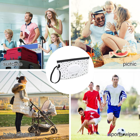2 Pack Baby Wipe Dispenser, Portable Wet Wipe Pouch, Reusable & Refillable Reusable Travel Wet Wipe Pouch for Bathroom