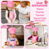 R HORSE Kid Apron and Chef Hat Set - Adjustable Light Pink Kitchen Apron for Cooking and Role Play