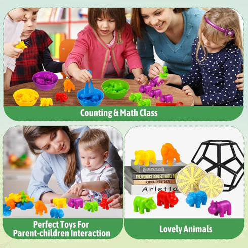 Counting Sorting Toys - RAEQKS Matching Stacking Toys with Bowls for Preschool Learning Activities Educational Sensory
